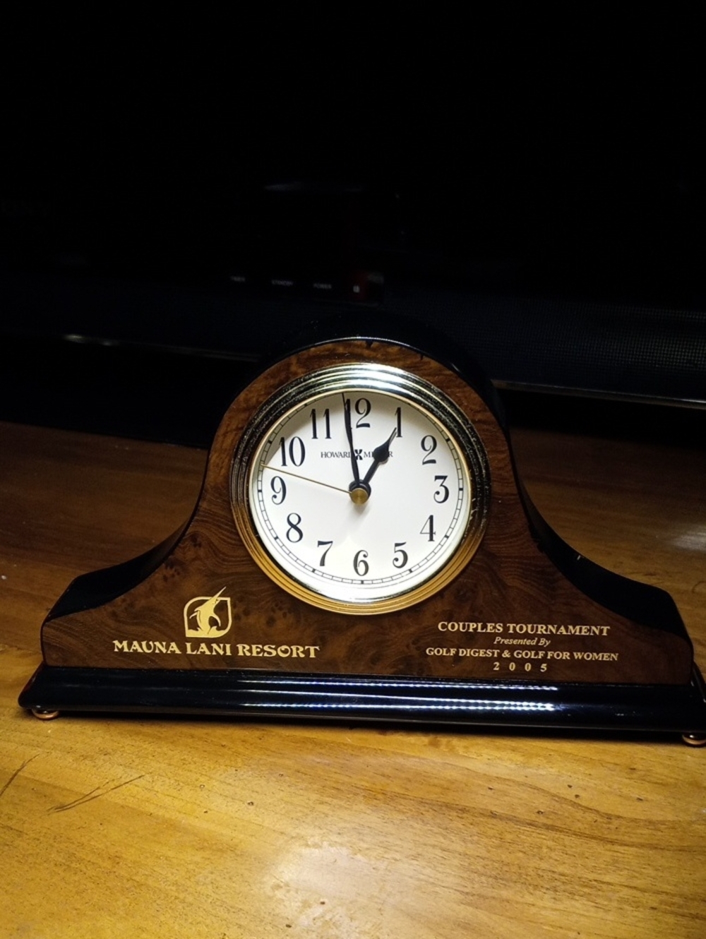 Howard Miller Brown and Gold Mantel Clock